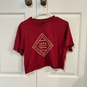 Topa Topa Farm Fresh Red Cropped Shirt Size S